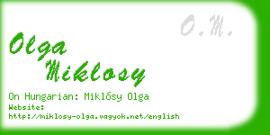 olga miklosy business card